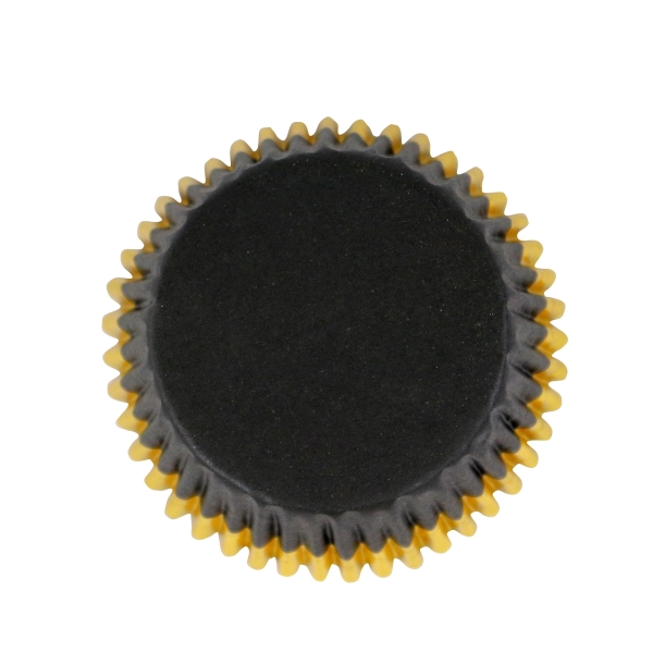 Cupcake Baking Cases - Black with Gold Trim